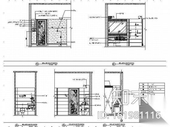 酒店双人房室内装修图cad施工图下载【ID:161981116】