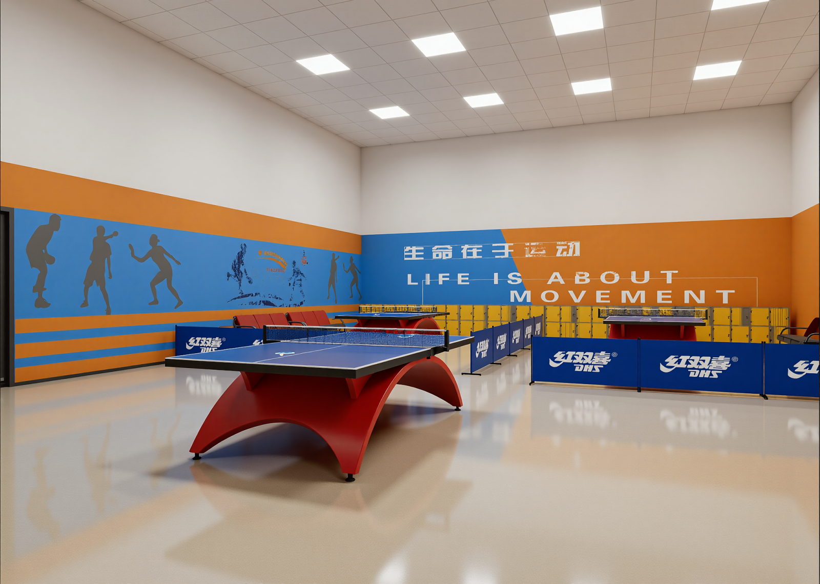 现代乒乓球室3D模型下载【ID:1215027960】