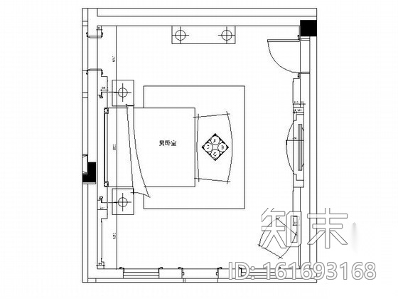 超级豪华别墅卧室室内设计装修图cad施工图下载【ID:161693168】