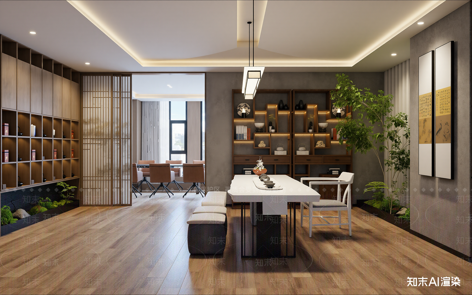 新中式茶馆3D模型下载【ID:1214165861】