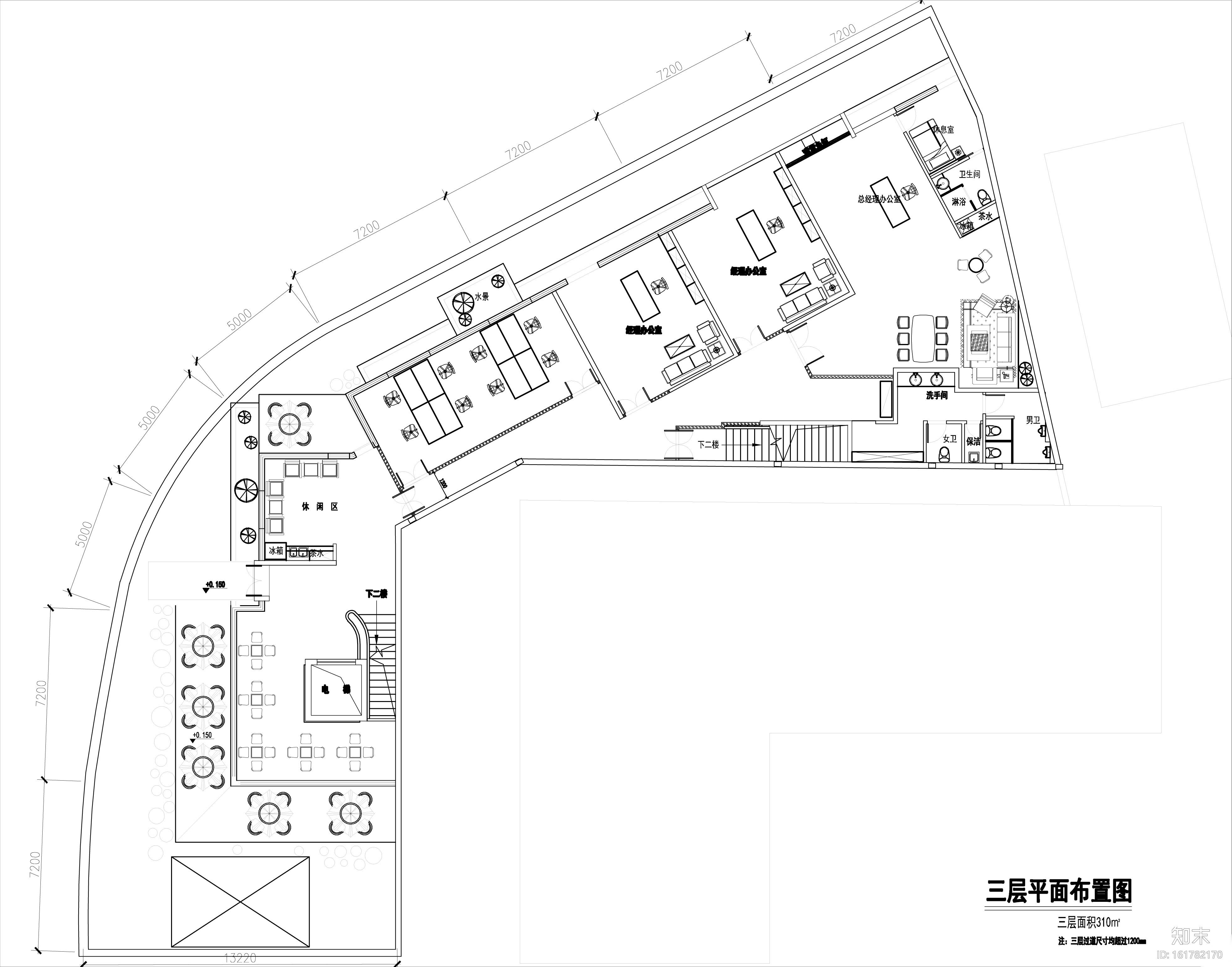 奥迪某4s店办公区域施工图设计（附效果图）施工图下载【ID:161782170】