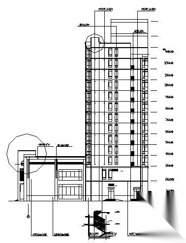 某高层公寓住宅楼建筑施工图cad施工图下载【ID:149571170】