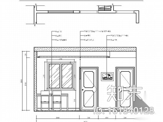 繁华市中心现代简约两居室装修施工图（含效果）cad施工图下载【ID:161840128】