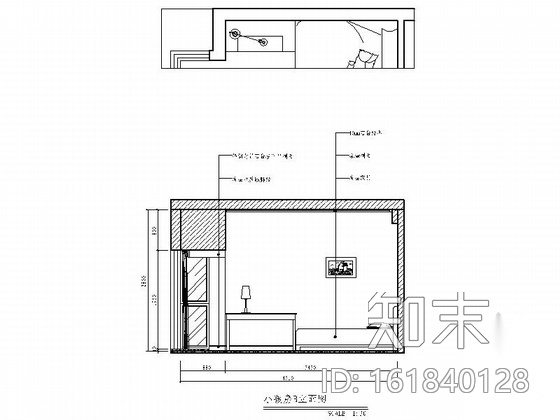 繁华市中心现代简约两居室装修施工图（含效果）cad施工图下载【ID:161840128】