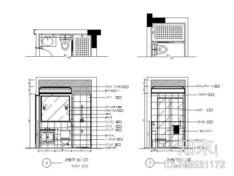 某别墅卧室全套装修详图cad施工图下载【ID:166531172】