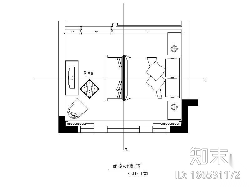 某别墅卧室全套装修详图cad施工图下载【ID:166531172】