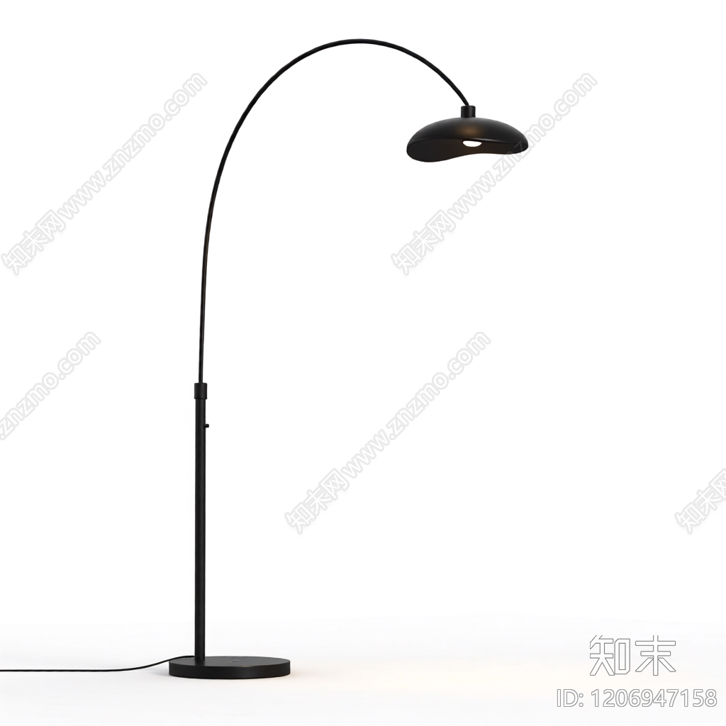 黑色弧形落地灯3D模型下载【ID:1206947158】