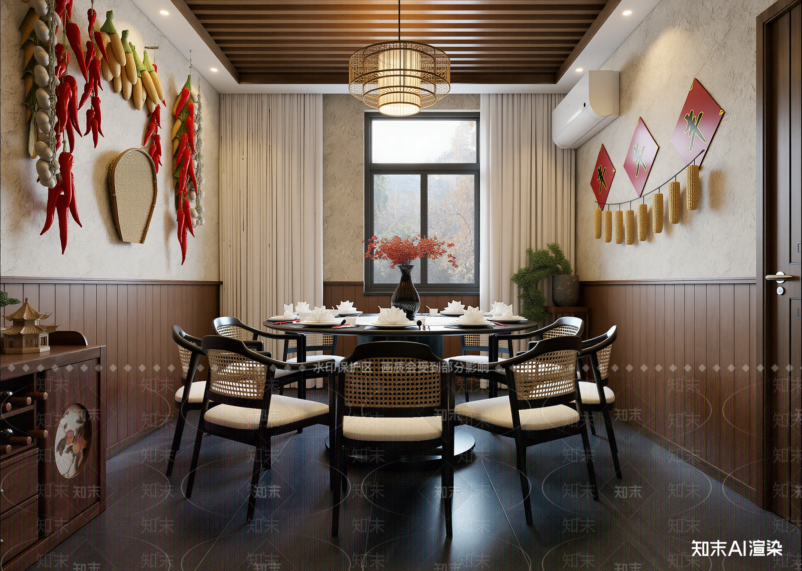 侘寂中餐厅3D模型下载【ID:1214925775】
