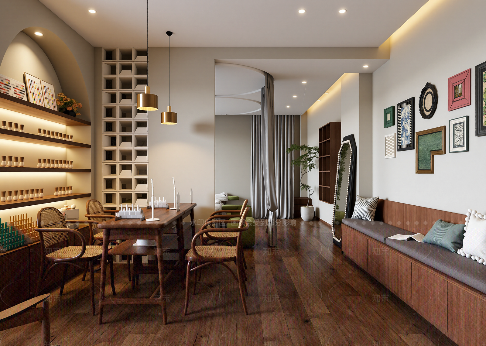 复古咖啡厅3D模型下载【ID:1214648357】