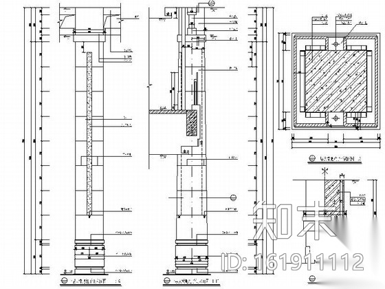 大堂吧装饰柱CAD图块下载cad施工图下载【ID:161911112】