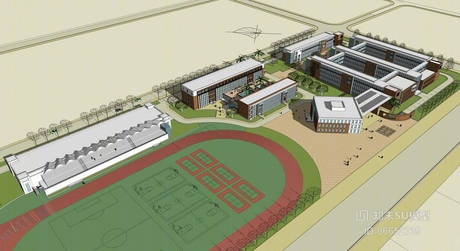 现代中小学SU模型下载【ID:86652739】