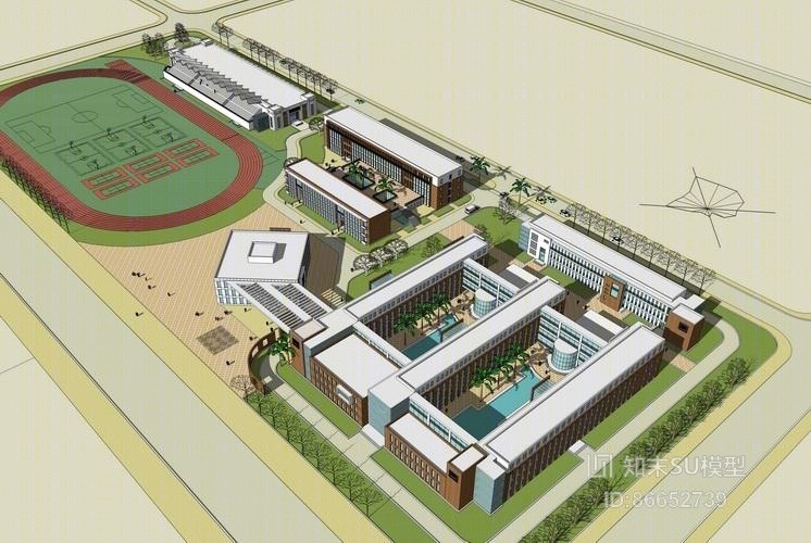 现代中小学SU模型下载【ID:86652739】