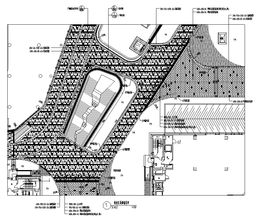 [上海]核心区商办地块景观设计全套施工图cad施工图下载【ID:160718149】