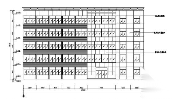 某五层办公楼建筑施工图cad施工图下载【ID:151435180】