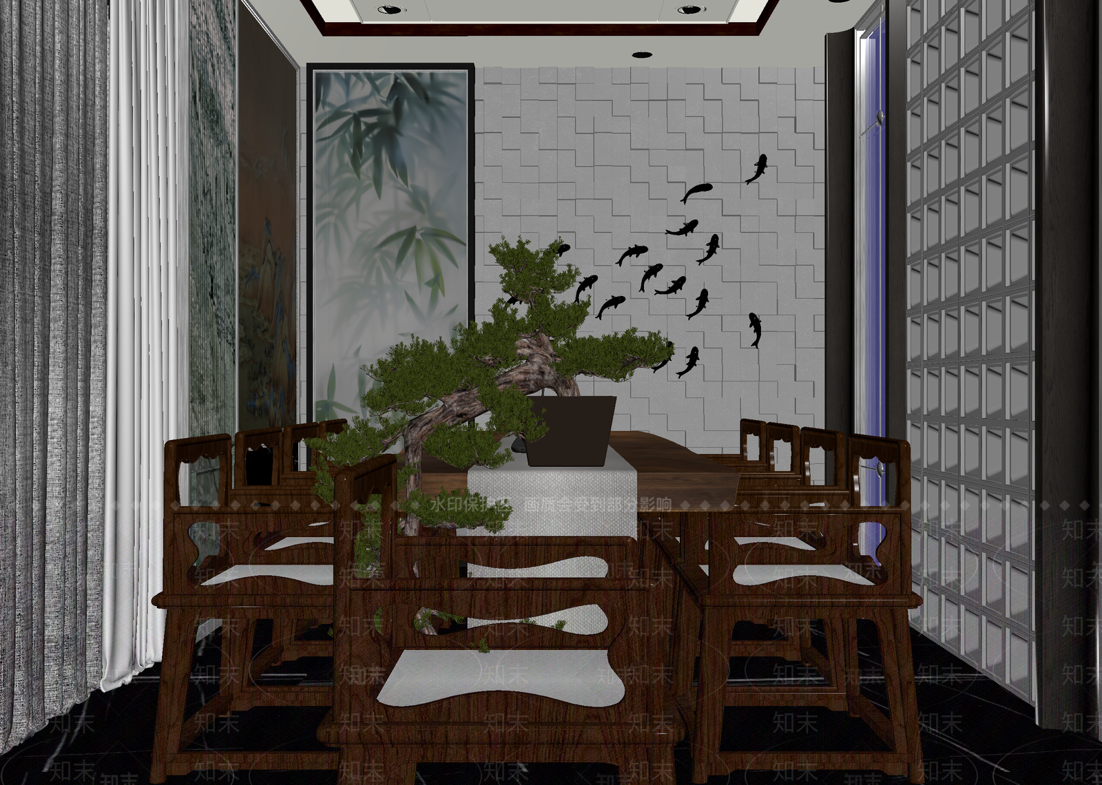 现代茶馆3D模型下载【ID:1215043179】