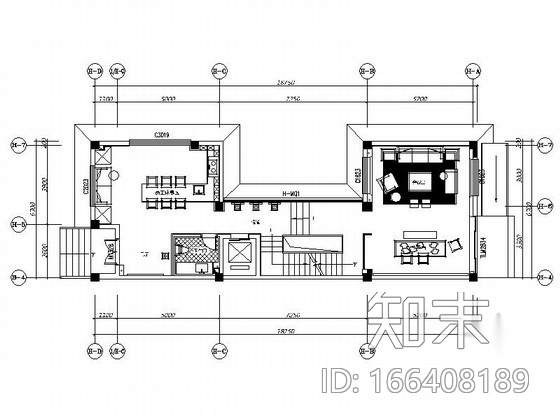 [山东]现代风格五层办公室装修施工图cad施工图下载【ID:166408189】