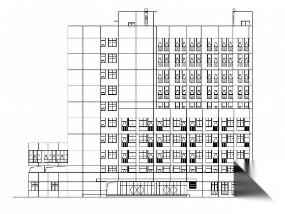 [四川]十层现代风格中西医结合医院住院楼建筑施工图cad施工图下载【ID:165610114】