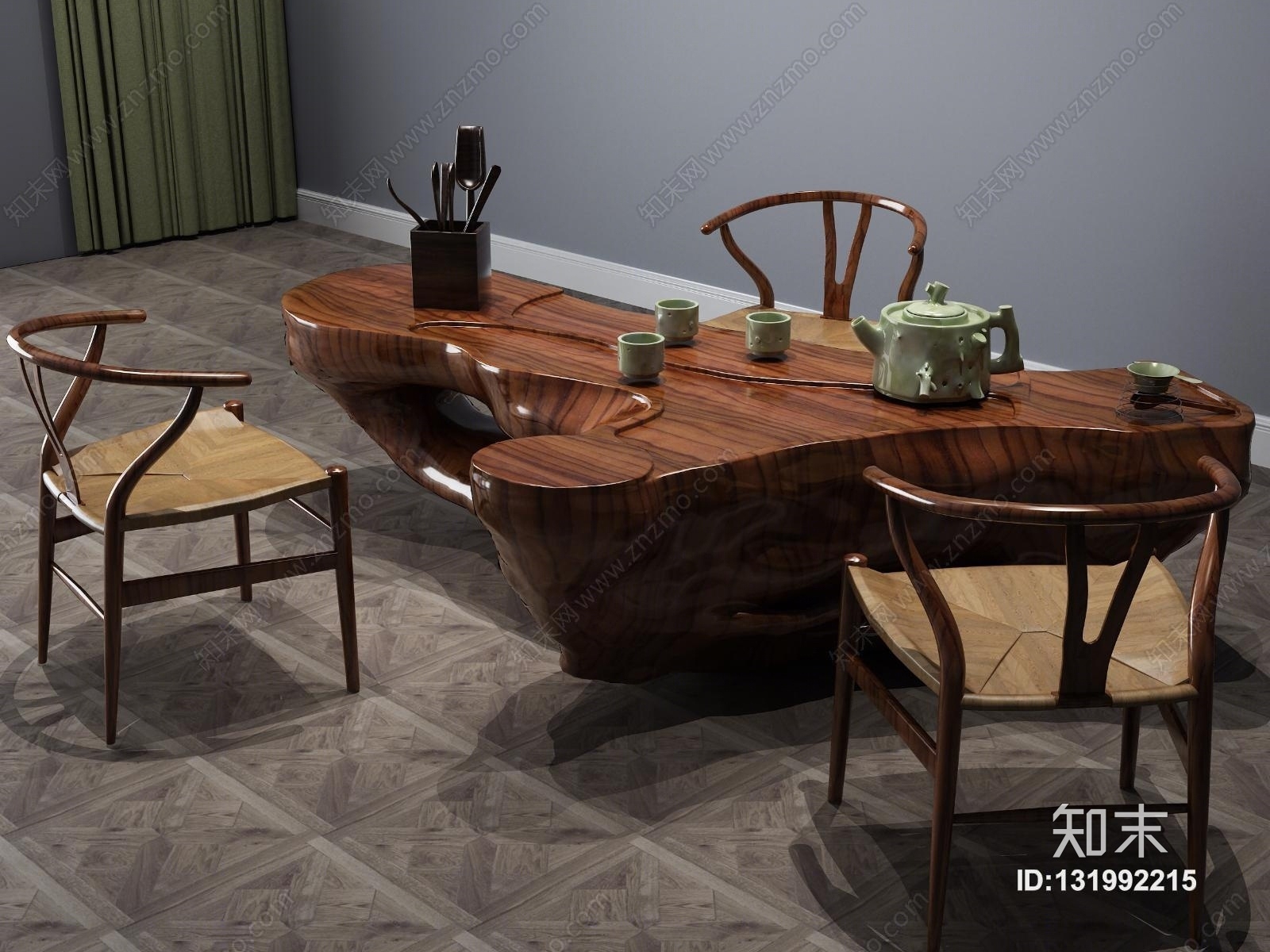 中式根雕茶海3D模型下载【ID:131992215】