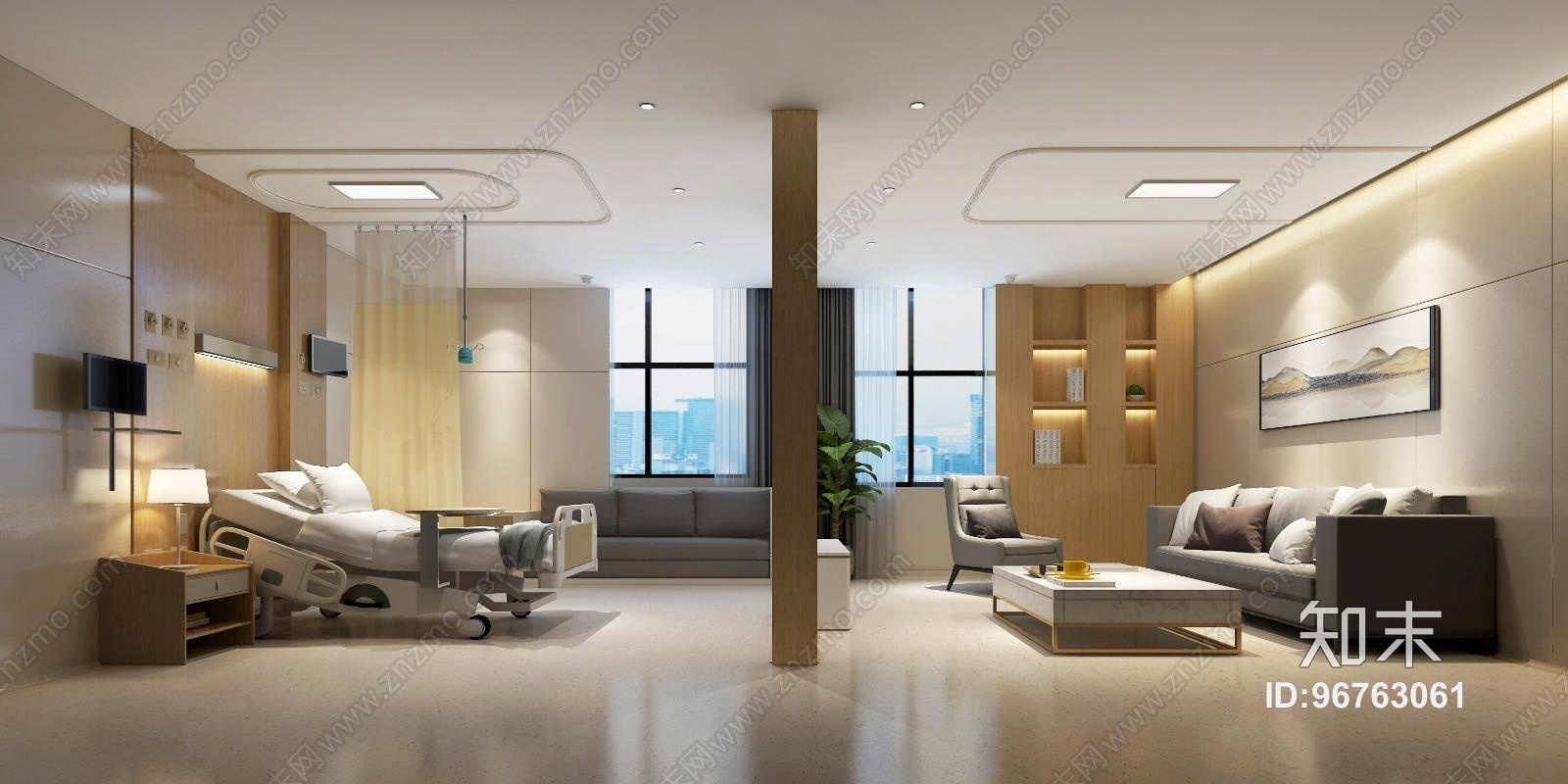 现代医院VIP病房加会客室3D模型下载【ID:96763061】_知末3d模型网