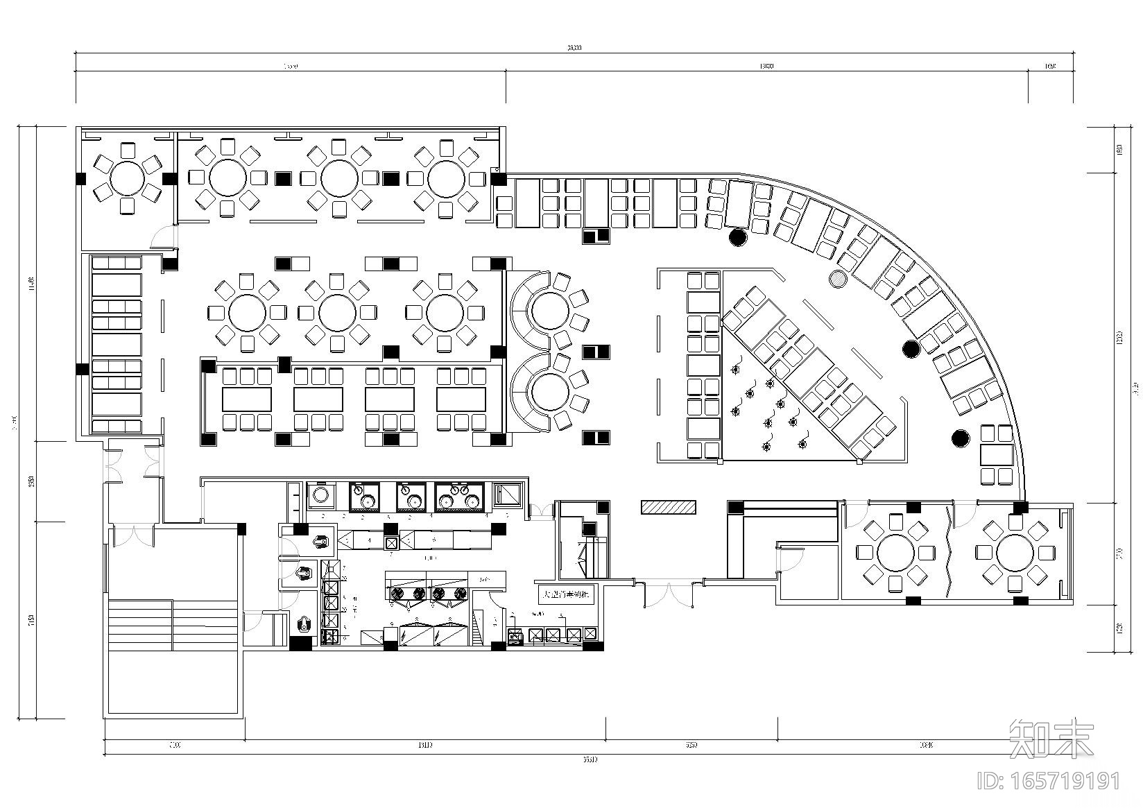 [福建]福州得悦餐厅装饰设计施工图+效果图cad施工图下载【ID:165719191】