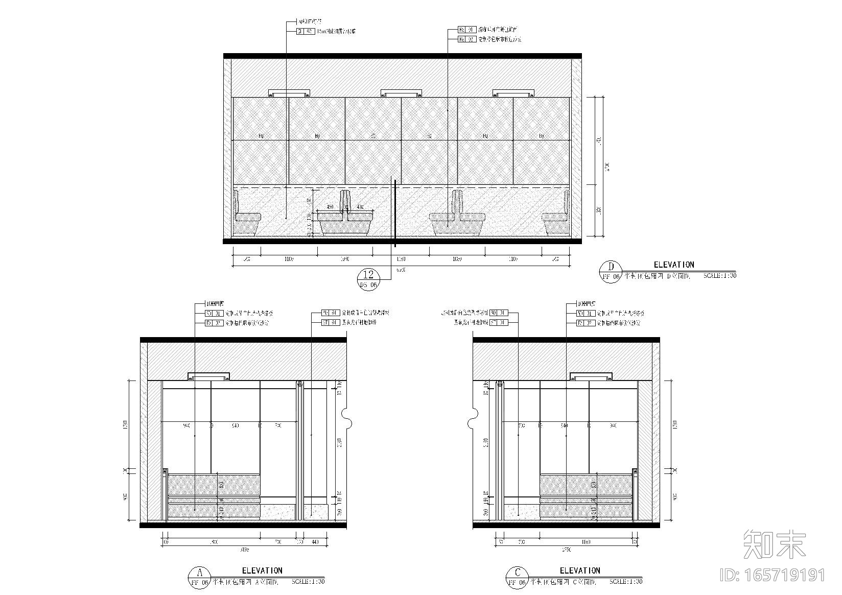 [福建]福州得悦餐厅装饰设计施工图+效果图cad施工图下载【ID:165719191】