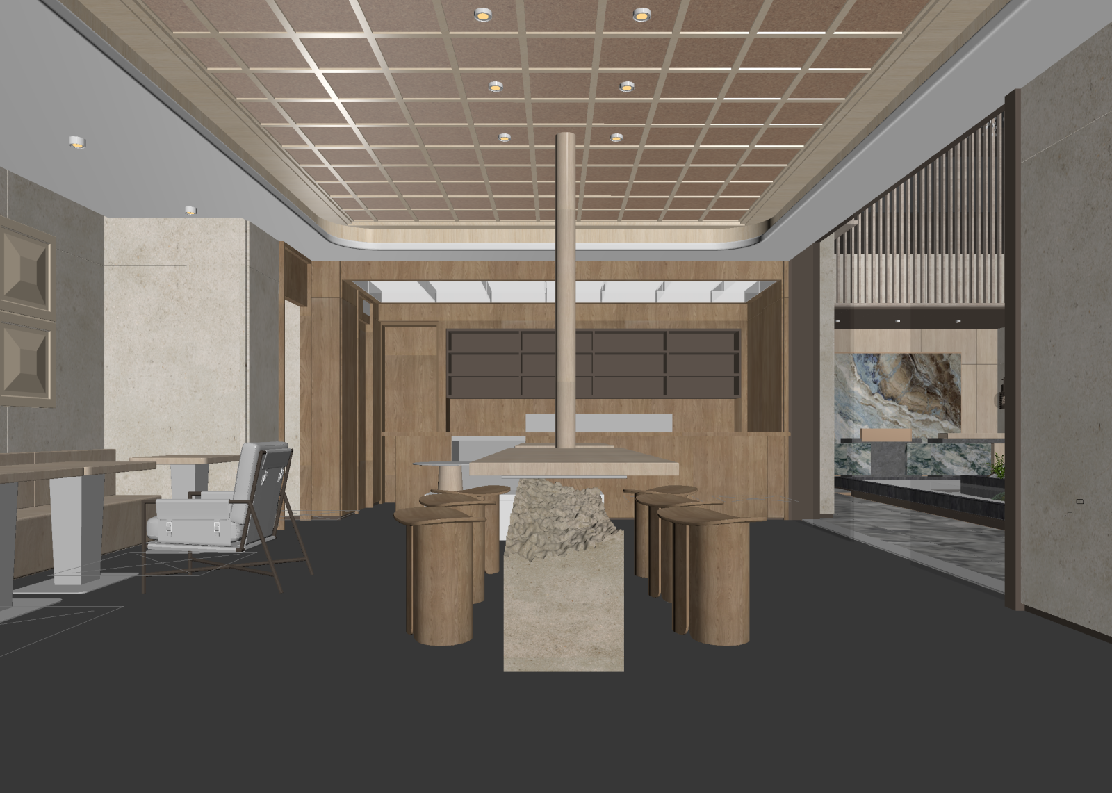 新中式咖啡厅3D模型下载【ID:1214921272】