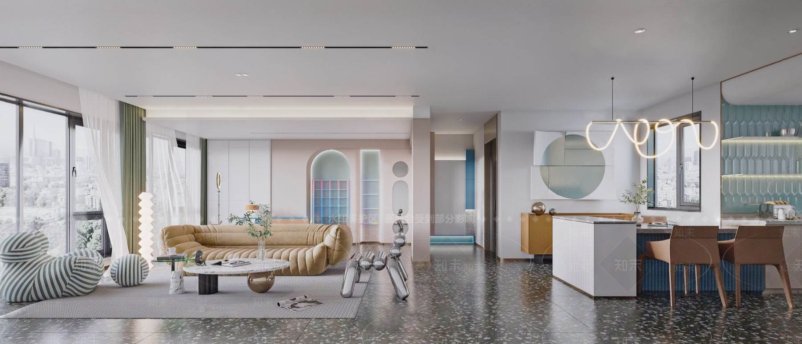 现代网红客餐厅3D模型下载【ID:1112854243】