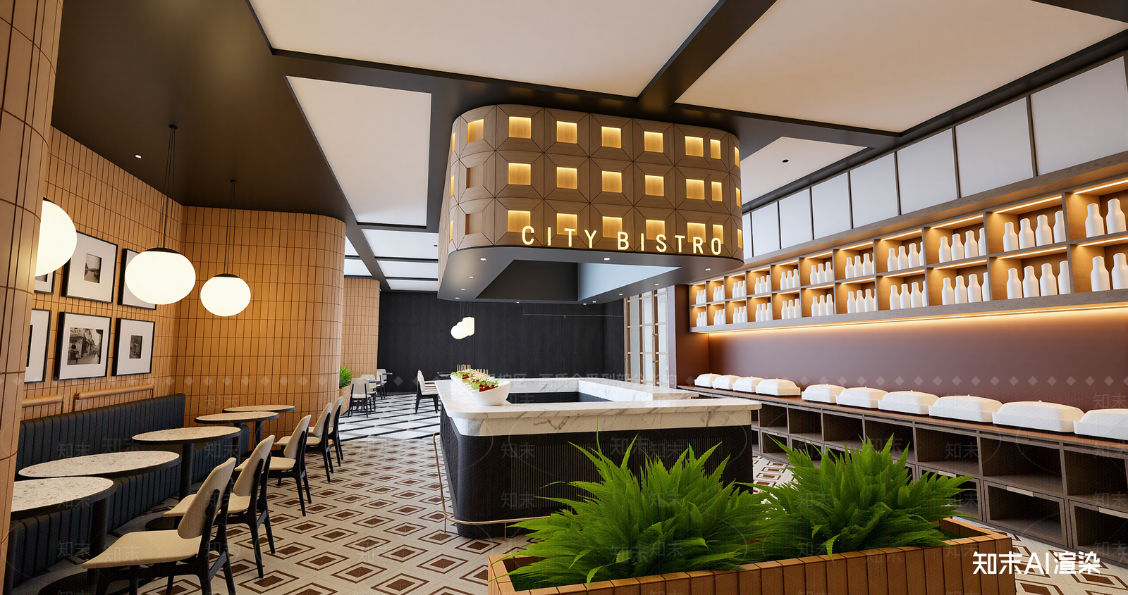 现代酒店餐厅SU模型下载【ID:1215957102】