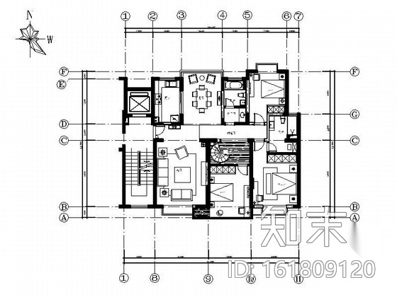 [江苏]现代简洁又时尚别墅家装设计施工图cad施工图下载【ID:161809120】