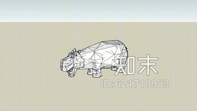 河马（成人）SU模型下载【ID:621710983】