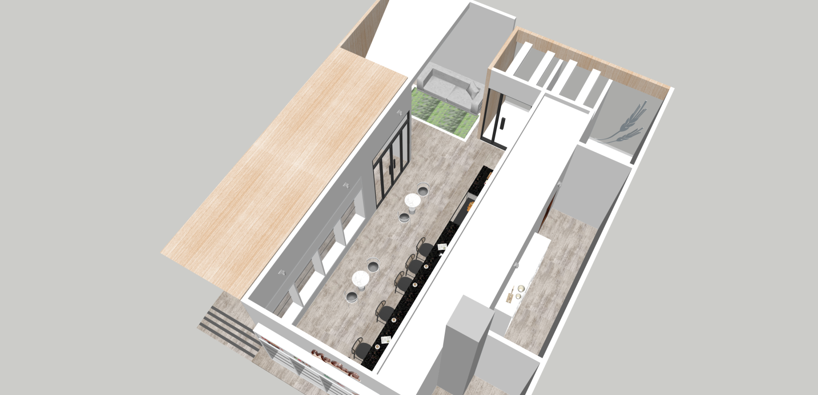 现代餐饮建筑SU模型下载【ID:1216026214】