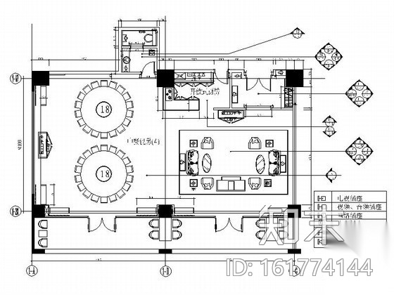 精装中餐厅大包间室内装修施工图cad施工图下载【ID:161774144】