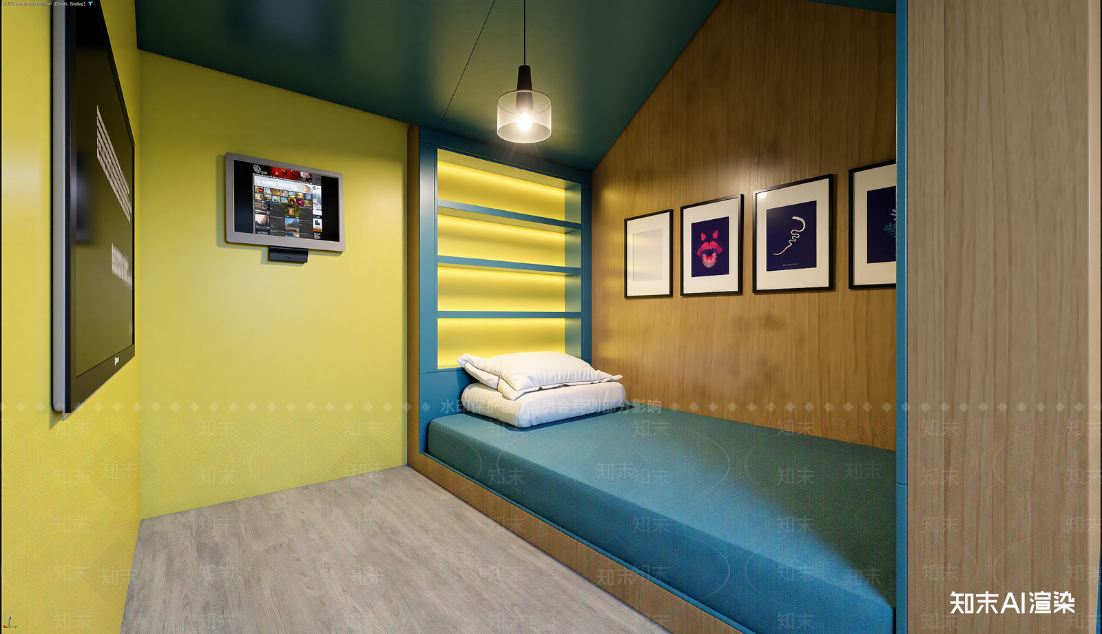 现代阁楼卧室3D模型下载【ID:1221750879】