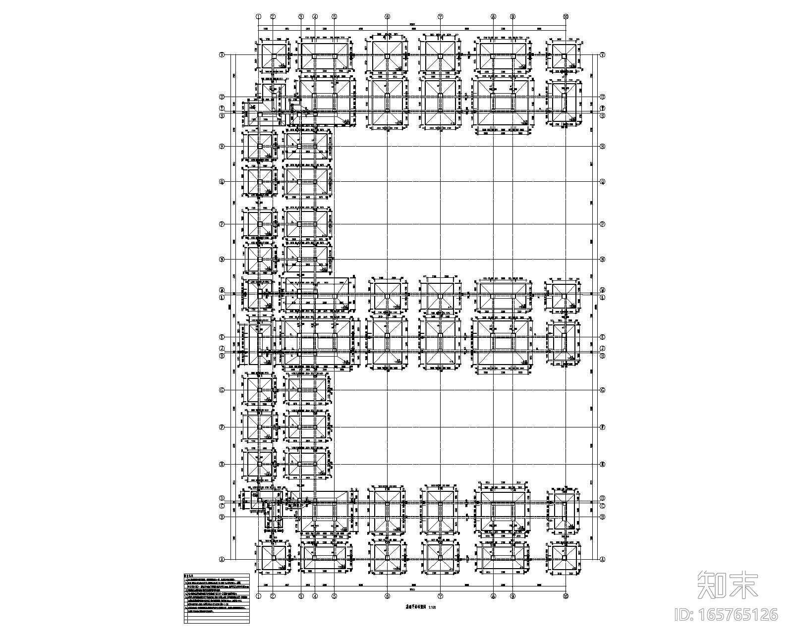 5层框架结构cad施工图下载【ID:165765126】
