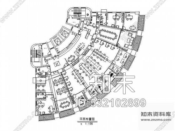 施工图上海某办公层设计方案图cad施工图下载【ID:532102899】