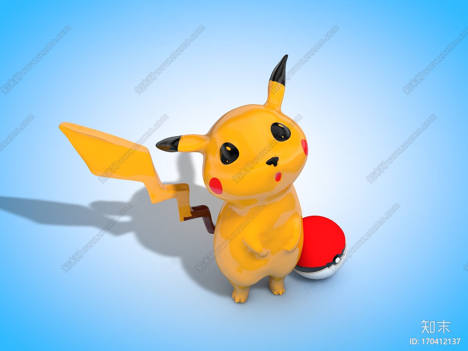 现代3D皮卡丘CG模型下载【ID:170412137】