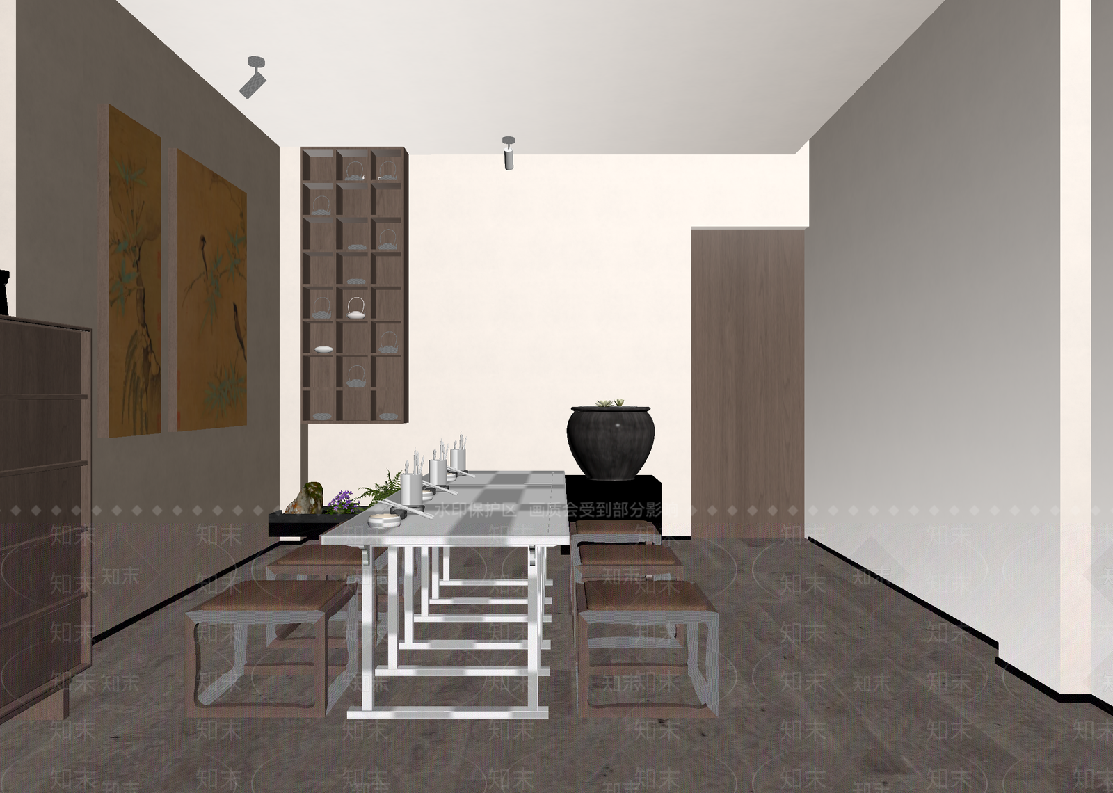 新中式茶室3D模型下载【ID:1214672229】