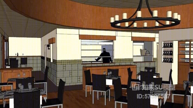 西餐厅SU模型下载【ID:57696537】