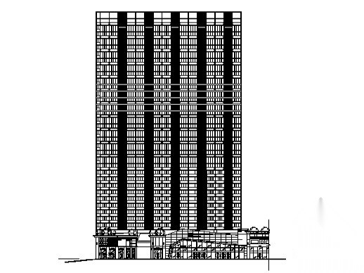 某环球商务中心区（城市综合体）4号公寓楼建筑方案cad施工图下载【ID:165395102】