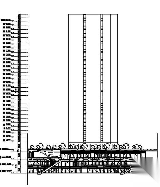 某环球商务中心区（城市综合体）4号公寓楼建筑方案cad施工图下载【ID:165395102】