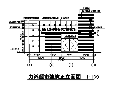 超市建筑平立面图带效果图cad施工图下载【ID:151480168】