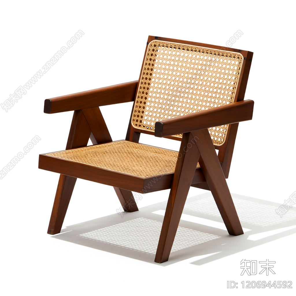 藤编扶手椅3D模型下载【ID:1206944592】