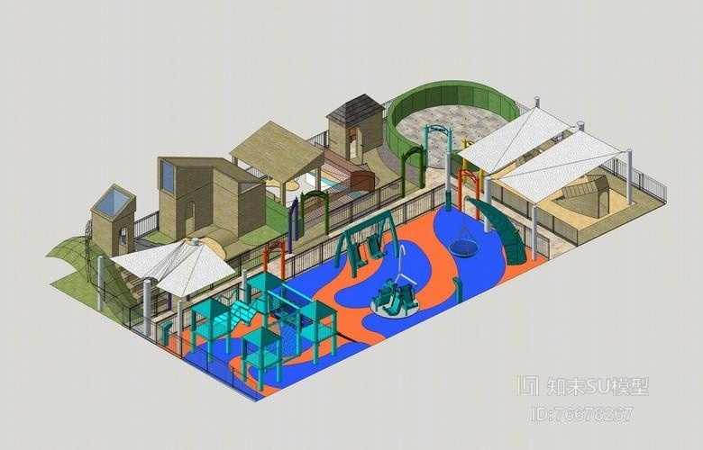 儿童游乐场SU模型下载【ID:76678267】