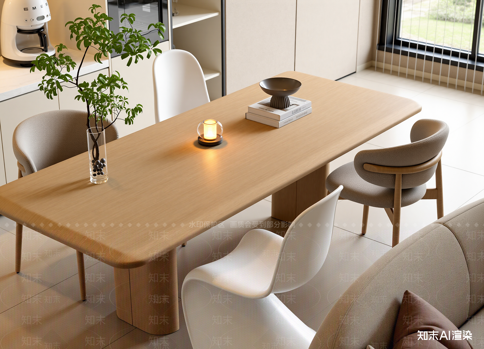 奶油家居餐厅3D模型下载【ID:1214715245】