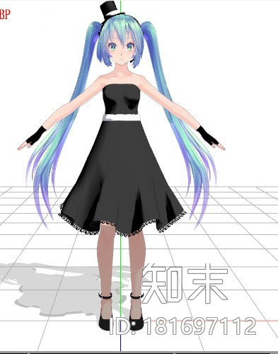 初音未来Miku黑色连衣裙mmd模型下载【ID:181697112】