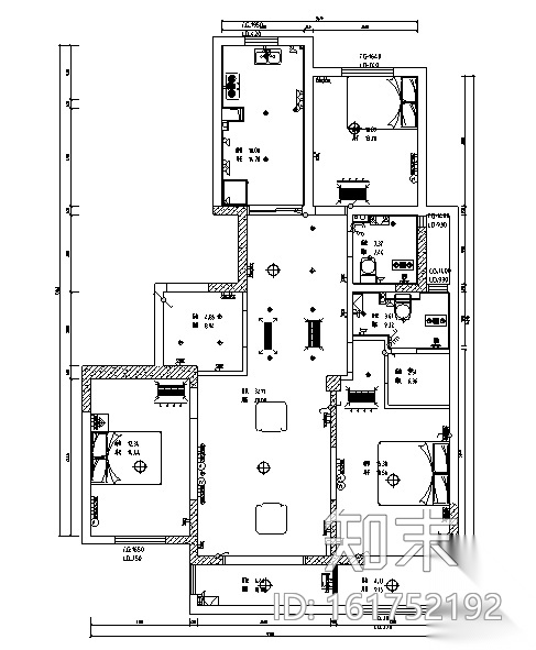 美式风格优山美地住宅设计施工图（附效果图）cad施工图下载【ID:161752192】