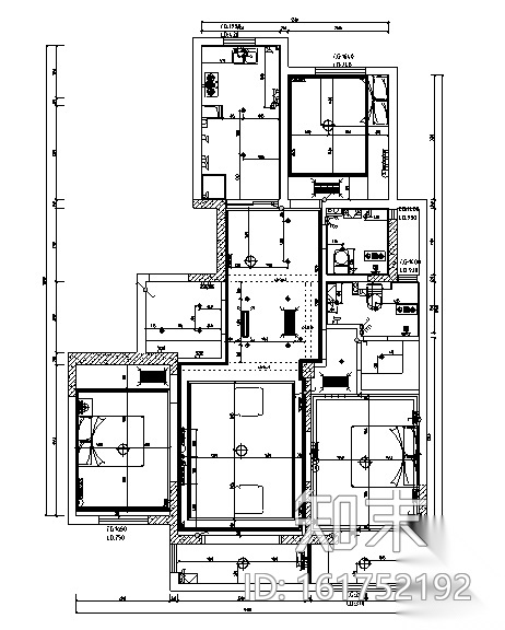 美式风格优山美地住宅设计施工图（附效果图）cad施工图下载【ID:161752192】