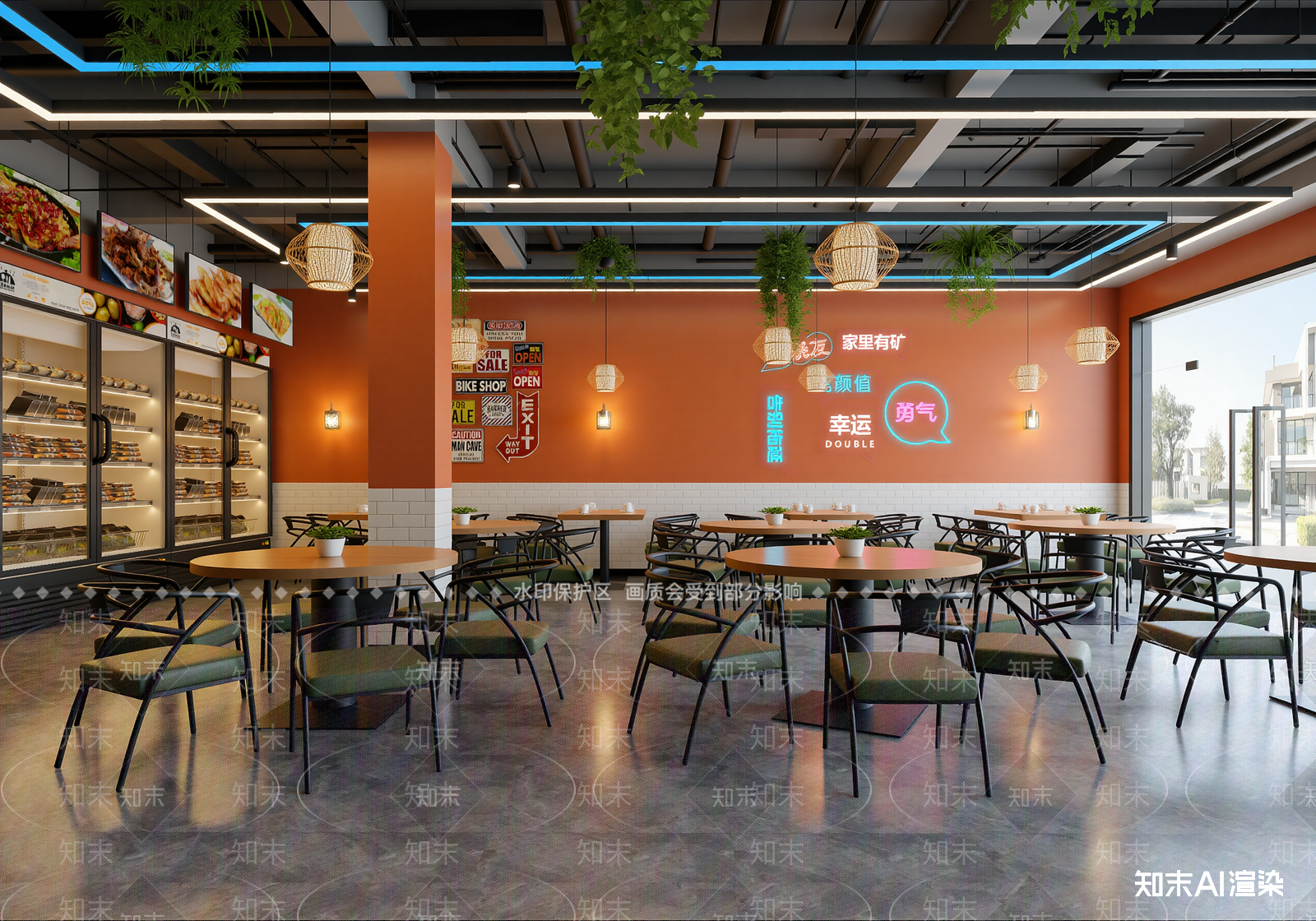 现代快餐店3D模型下载【ID:1213995083】
