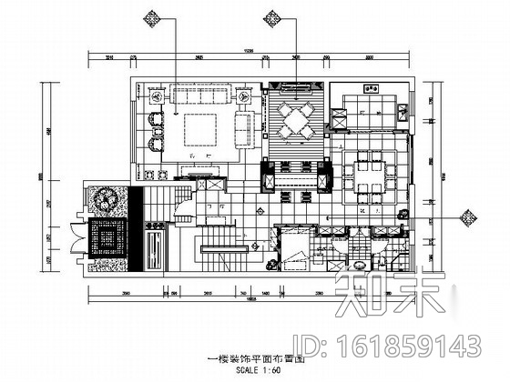 [江苏]中式风格三层别墅室内装修施工图（含实景）cad施工图下载【ID:161859143】