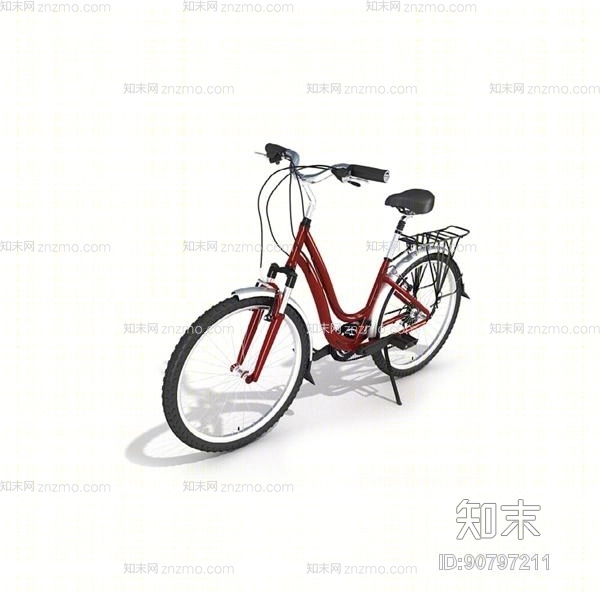 红色自行车3D模型下载【ID:90797211】